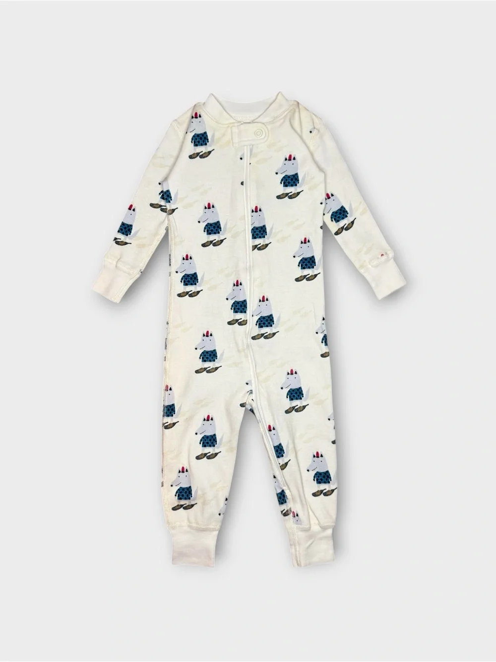 Hanna Andersson Hey Wolfie Winter Pattern Organic Sleeper